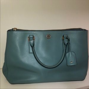 Tory Burch Large Double Zip Tote Windstorm Bag